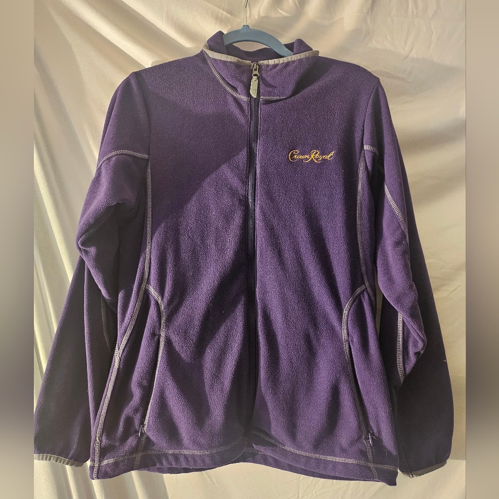 Antigua Crown‎ Royal Purple Fleece Zip Up Jacket Outdoors Athletic Med Wms